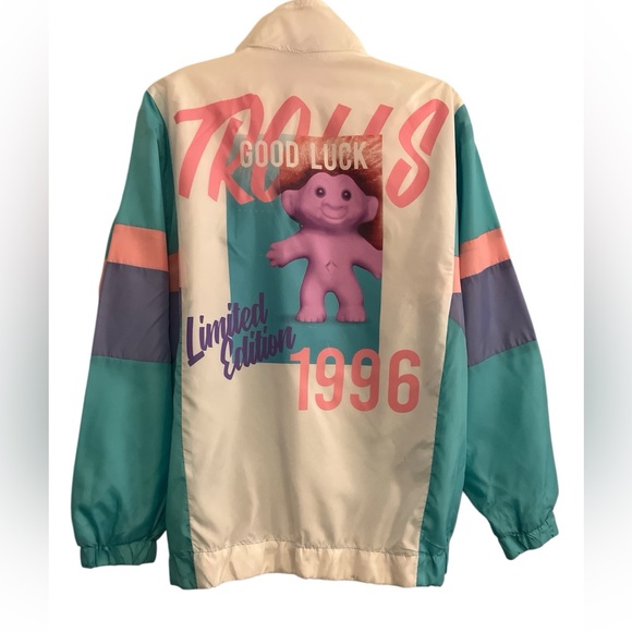 Good Luck Trolls Limited Edition 1996 Jacket Coat Windbreaker Size Medium - Picture 2 of 8